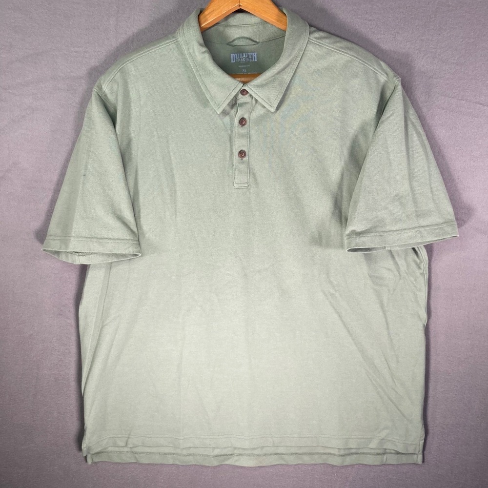 Duluth Trading‎ Co Polo Shirt Mens XL Green Relaxed Fit Casual Workwear Polo